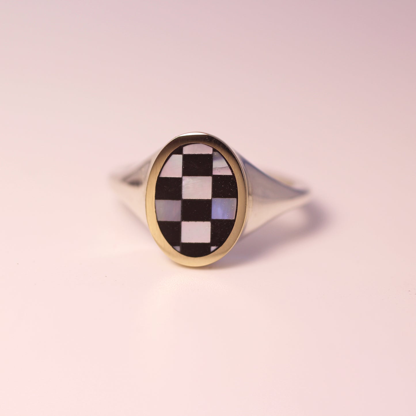 Checker Mirror Ring Size 6