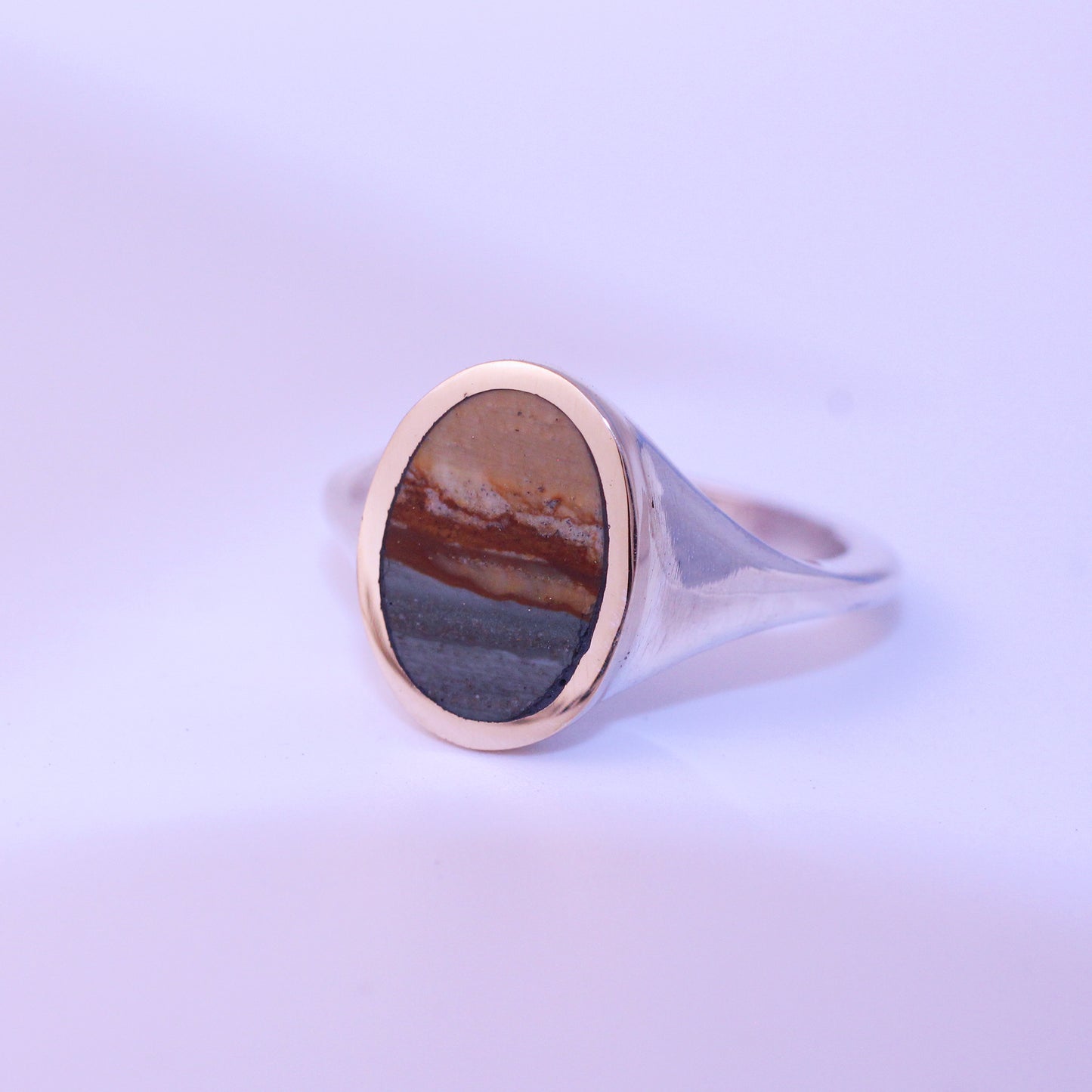 Owyhee Jasper Mirror Ring Size 5.5