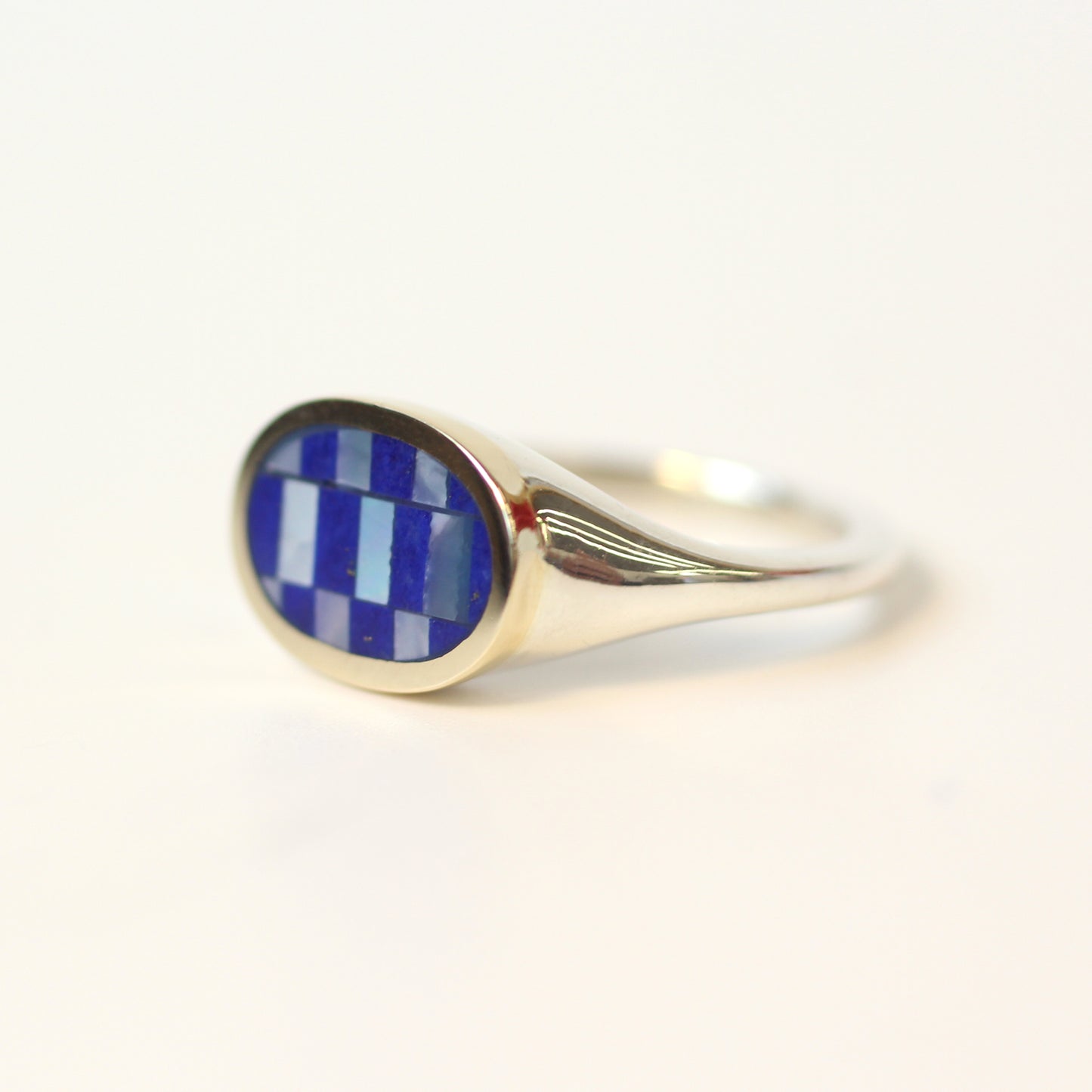 Lapis Lateral Checker Signet Size 7