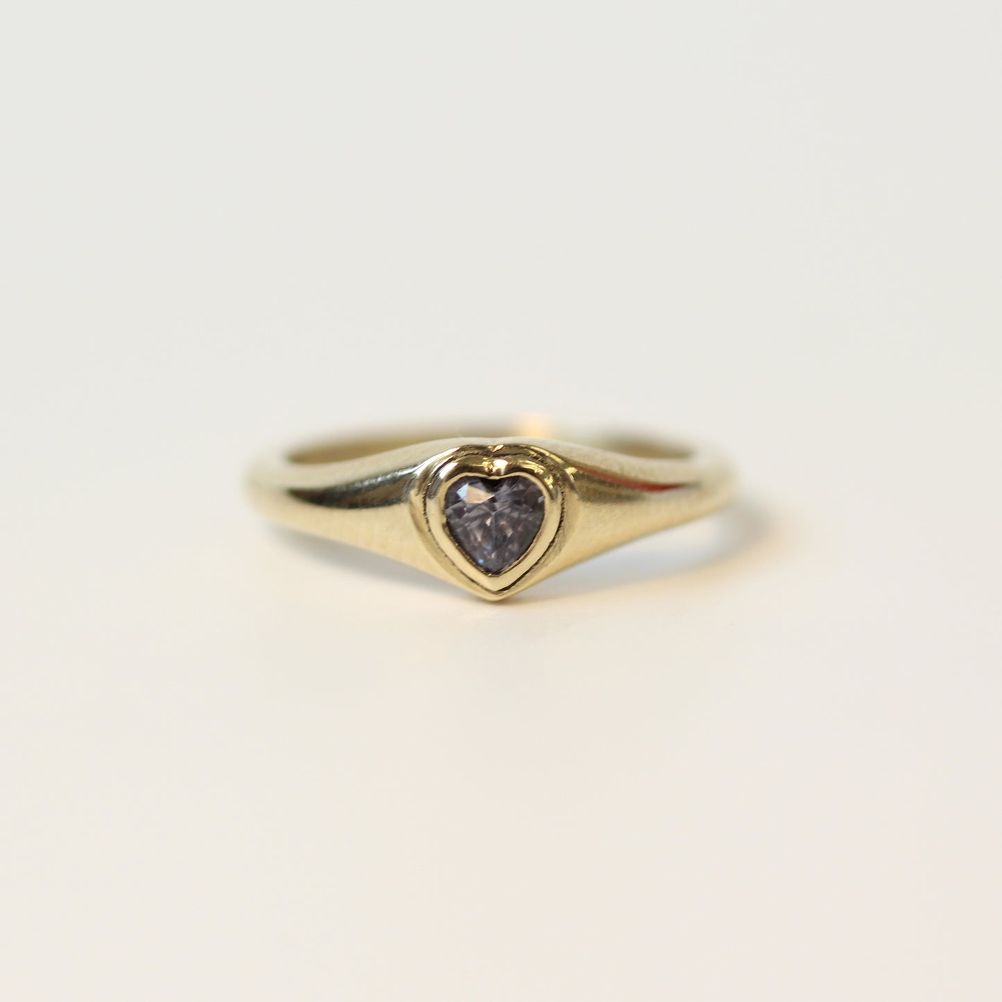 Lilac Sapphire Polly P Heart Ring Size 3.75