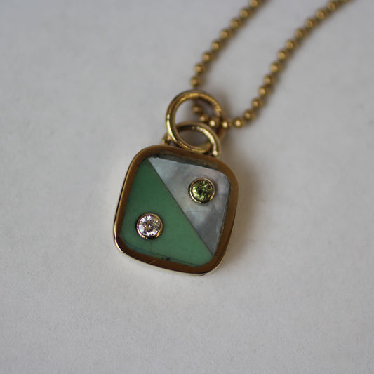 Lucin Variscite and Sapphire Balance Charm