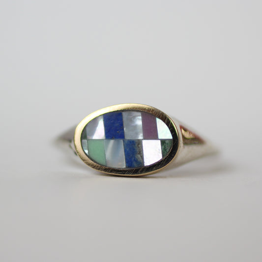 Funfetti Checker Lateral Ring Size 7