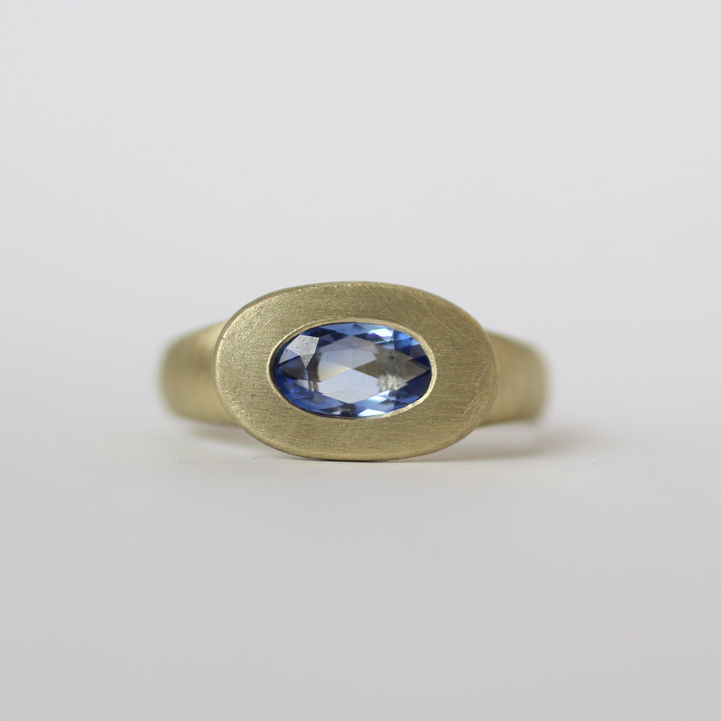 14K and Sapphire Totem Solitaire Size 7