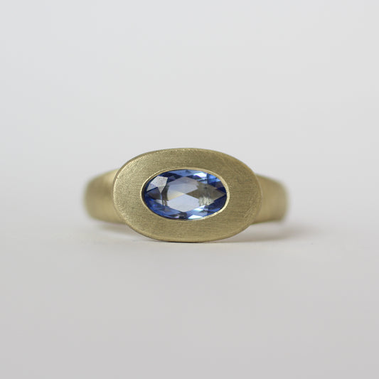 14K and Sapphire Totem Solitaire Size 7