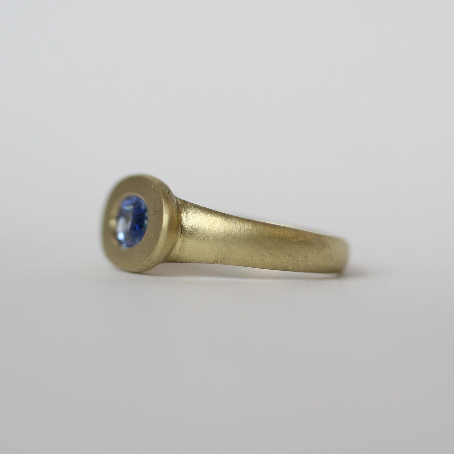 14K and Sapphire Totem Solitaire Size 7