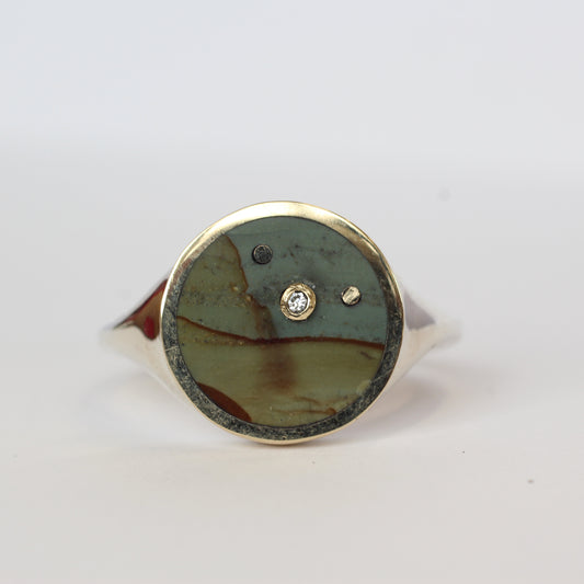 Picture Jasper XL Orb Ring Size 10